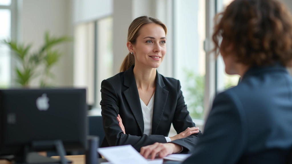 Žena v kanceláři, která vede čestný rozhovor se svým kolegou u stolu s poznámkami